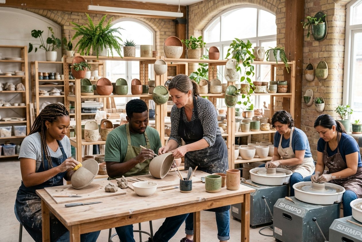 Lær at lave vægkrukker på et keramik kursus